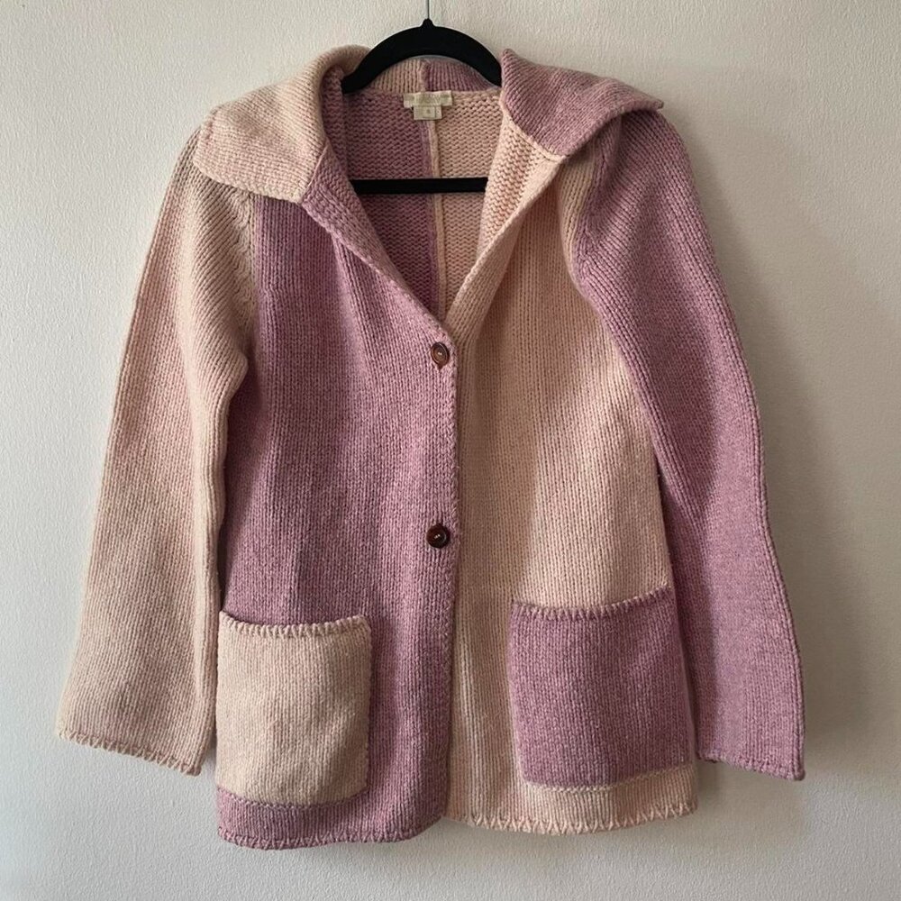 Escada Sport two tone purple chunky cardigan.